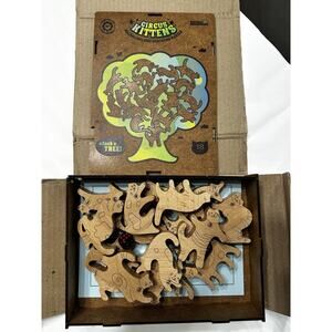 Wooden Circus Cats Toy Puzzle Stackable Coolibeen 18 Pieces NEW In Box